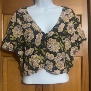 Leith crop floral blouse